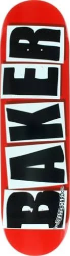 Baker Brand Logo Skateboard Deck-8.38 Red/Black w/ Mob Grip