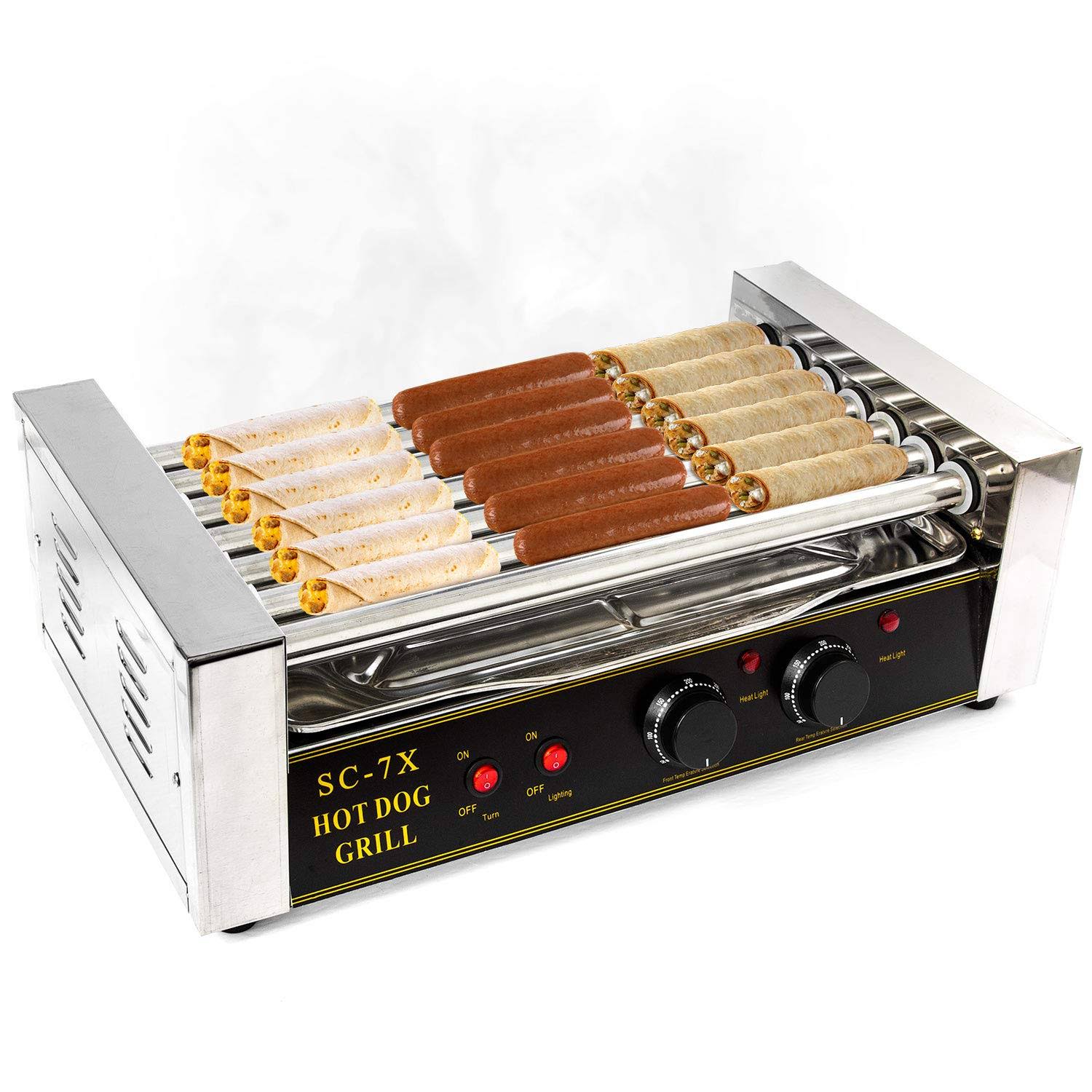 Hot Dog Grill Roller Commercial 18 Hotdog Maker Warmer Cooker Machine