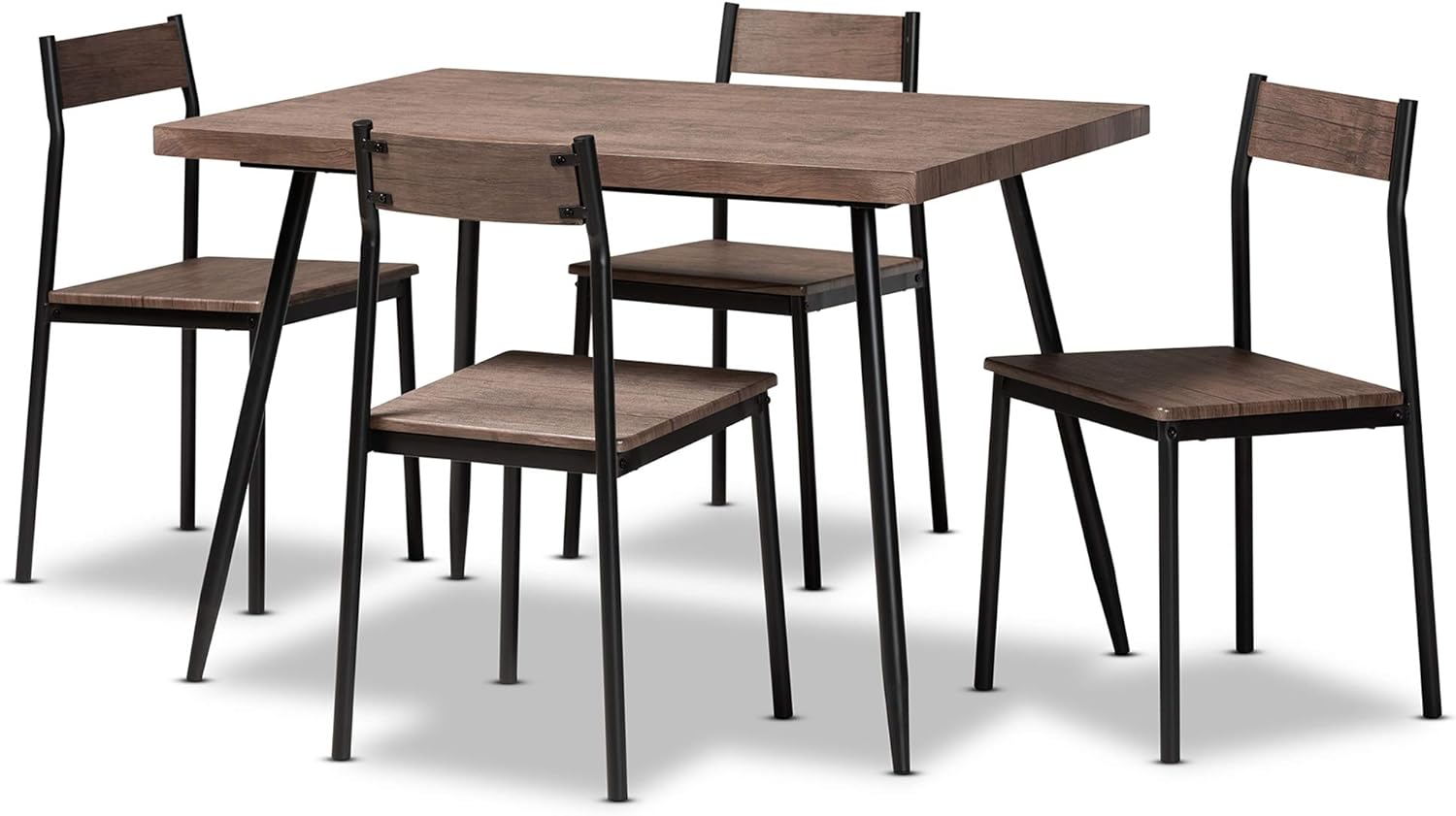 Baxton Studio Dining Sets, Walnut/Black
