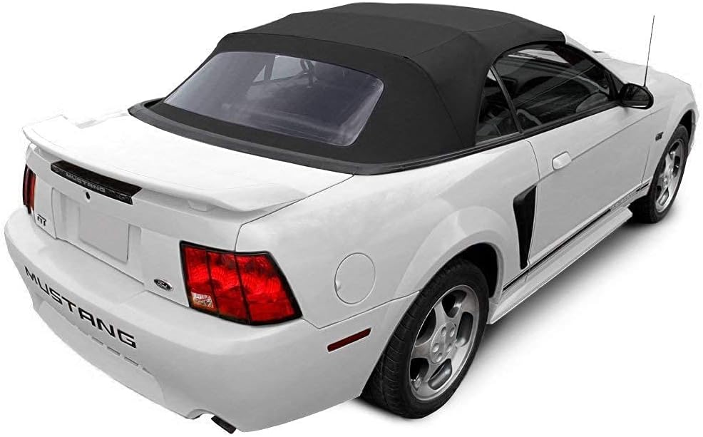 Black Convertible Soft Top ANPART for 1994-2004 Mustang Replacement & Plastic Window