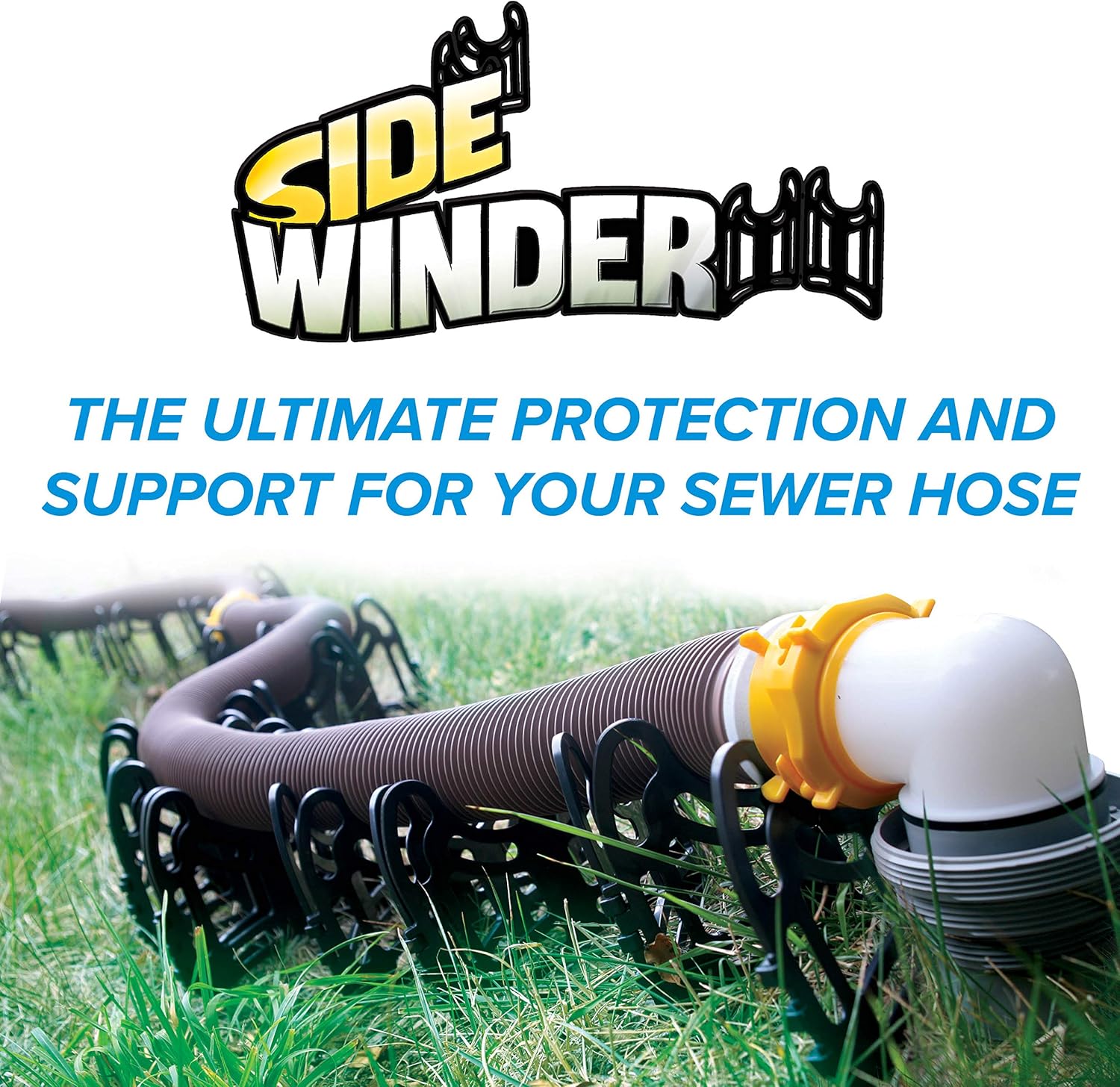 Camco 30 Foot 43061 Sidewinder Plastic Sewer Hose Support 30 ft , Black Pack of 2