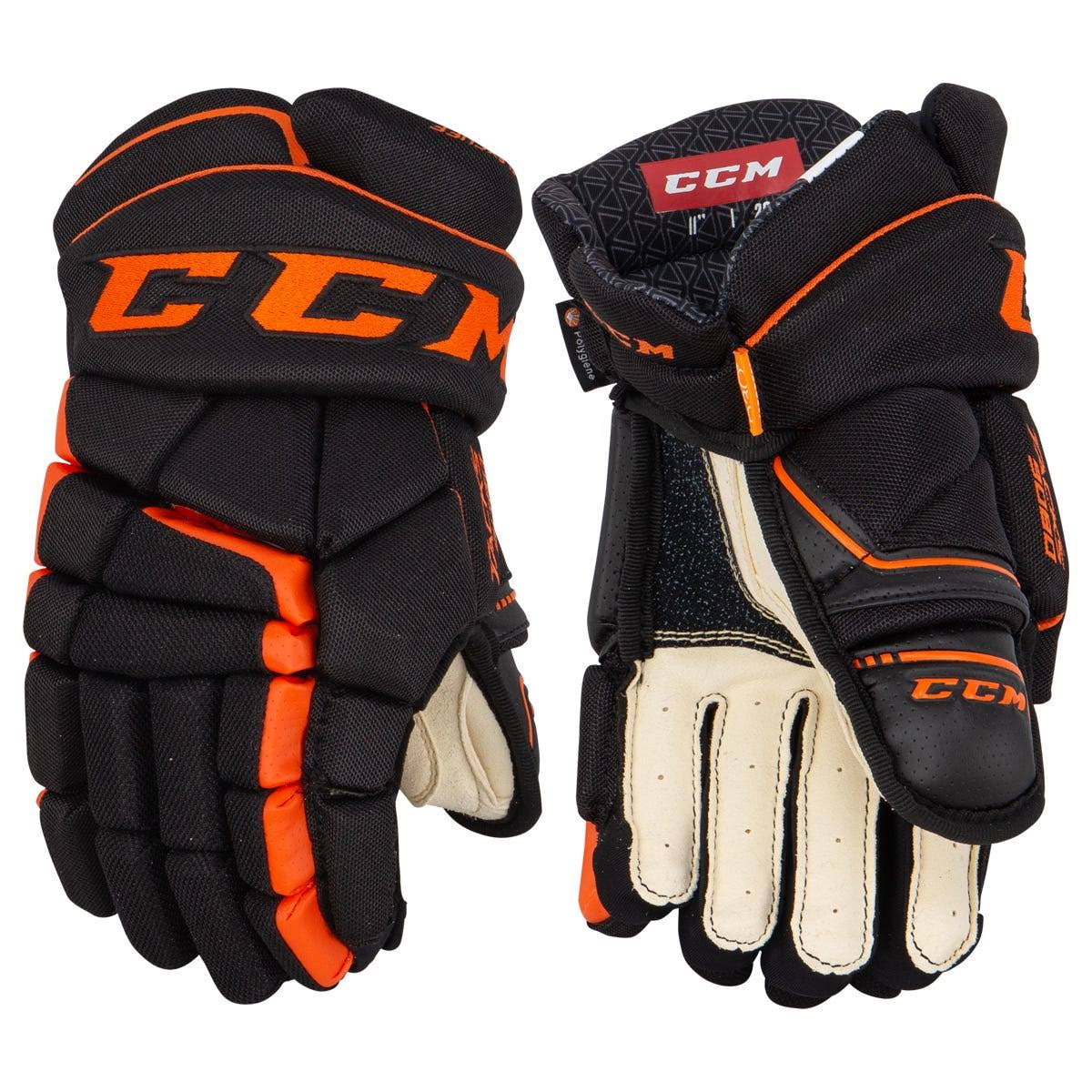 CCM Tacks 9080 Hockey Gloves - Junior - Black/Orange - 10.0x22