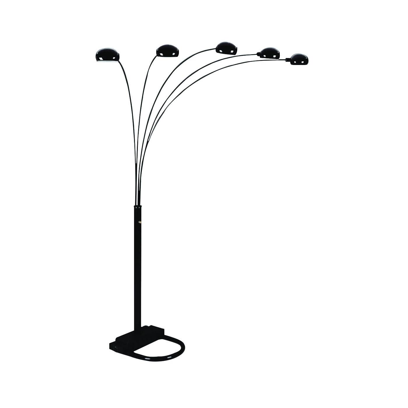 Benjara Bm221636 Contemporary Arched Metal Floor Corded Lamp with 5 Lights, Black