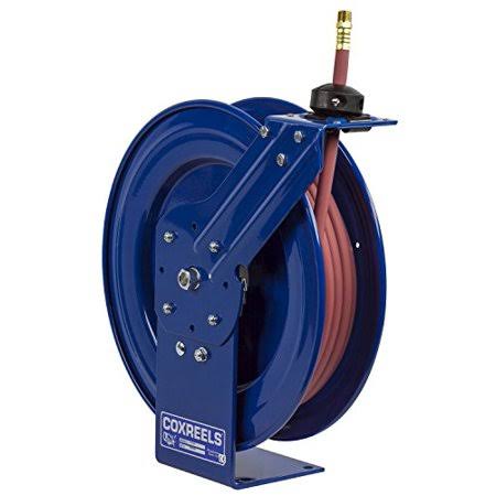 Coxreels P-LP-125 Low Pressure Retractable Air/Water Hose Reel: 1/4 inch I.D., 25& Hose Capacity, with Hose, 300 psi, Made in US