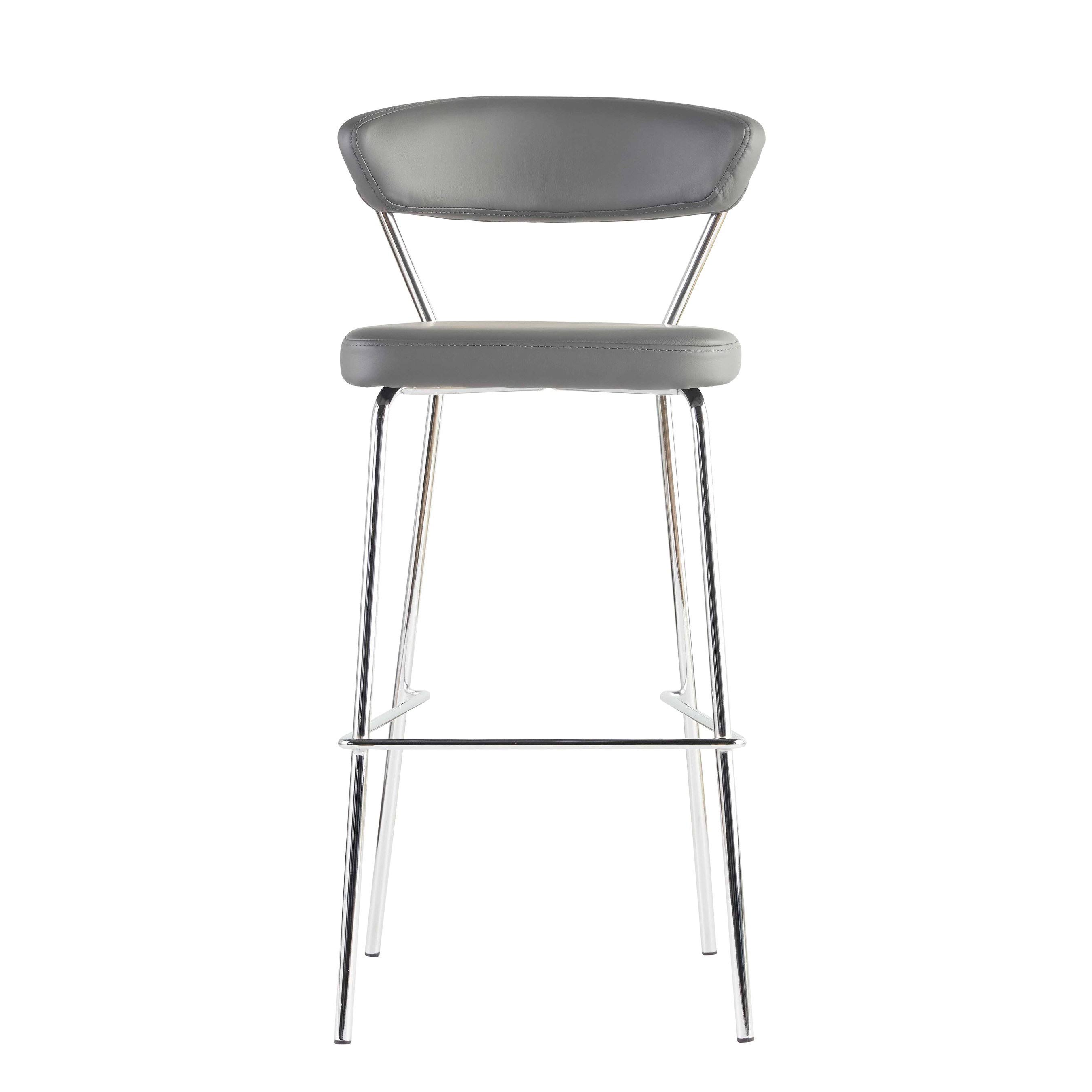 Euro Style Draco-B Bar Stool - Set of 2, Gray