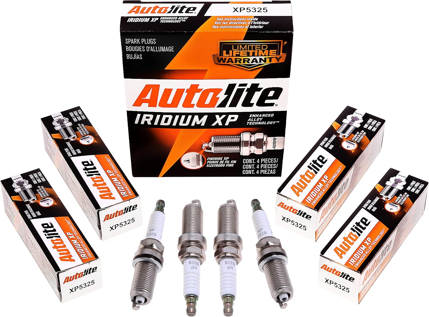 Autolite XP5325 Iridium XP Spark Plug, Pack of 4