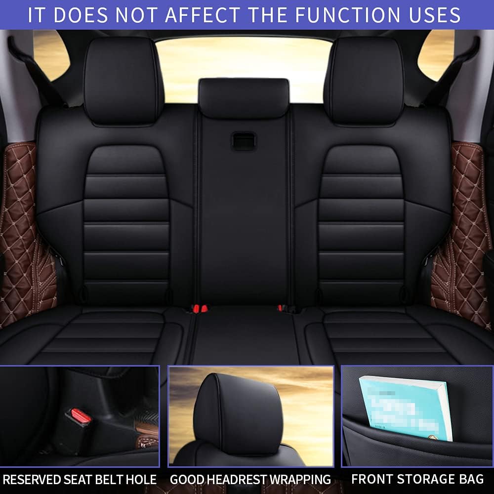 Custom Fit Car Seat Covers for Honda CRV LX EX EX-L 2017 2018 2019 2020 2021 Full Set Faux Leather Waterproof Seat Cover Vehicle Protection Compatible Airbag Automotive Interior Accessories