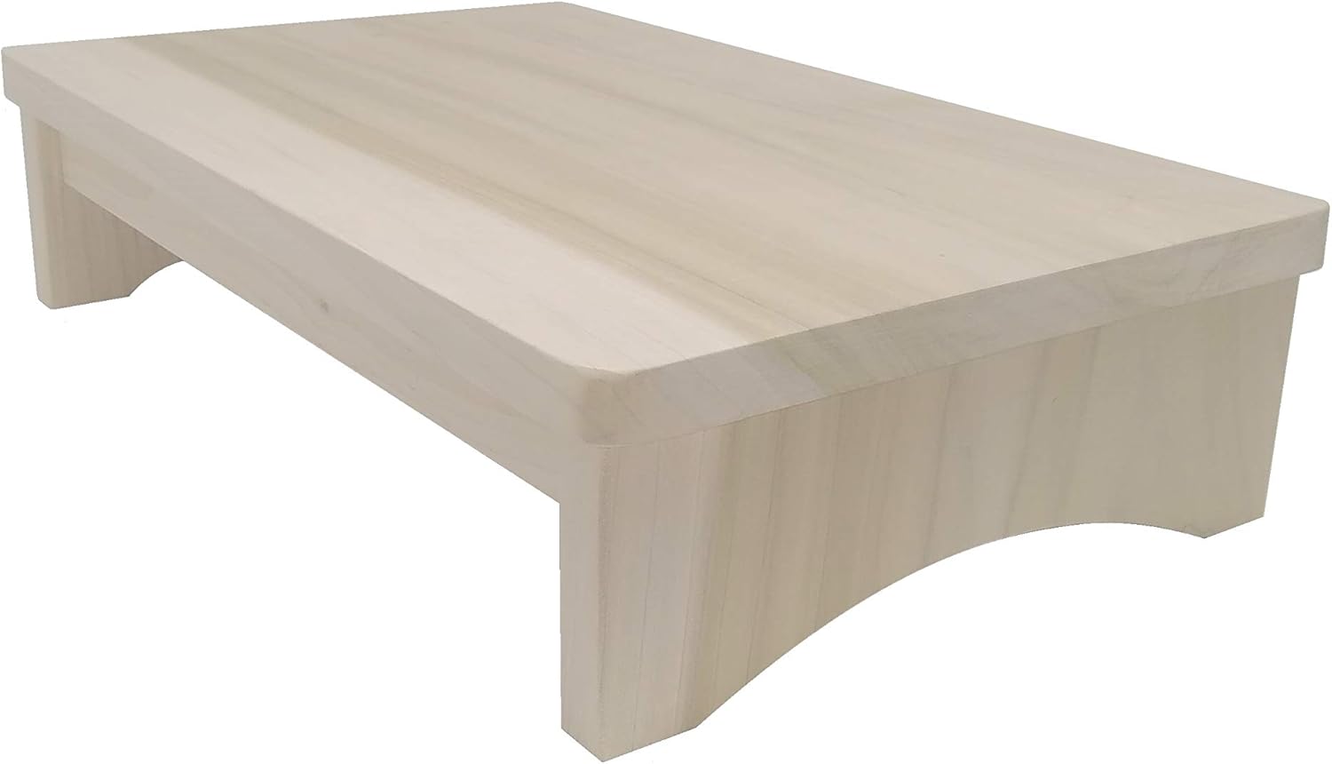 HollandCraft - 4 Inch Wooden Foot Stool - Unfinished - Hidden Wood Dowels (No Screws, Staples or Nails) Pack of 2