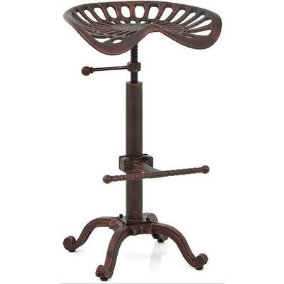 Rustic Industrial Farmhouse Tractor Seat Counter Height Adjustable Bar Stool Cast Iron Swivel Stool Industrial Bar Chair Willist