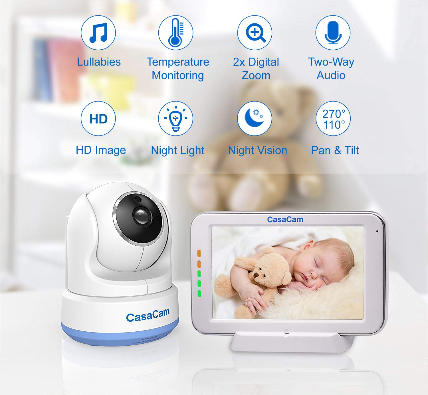 CasaCam BM200 Video Baby Monitor with 5