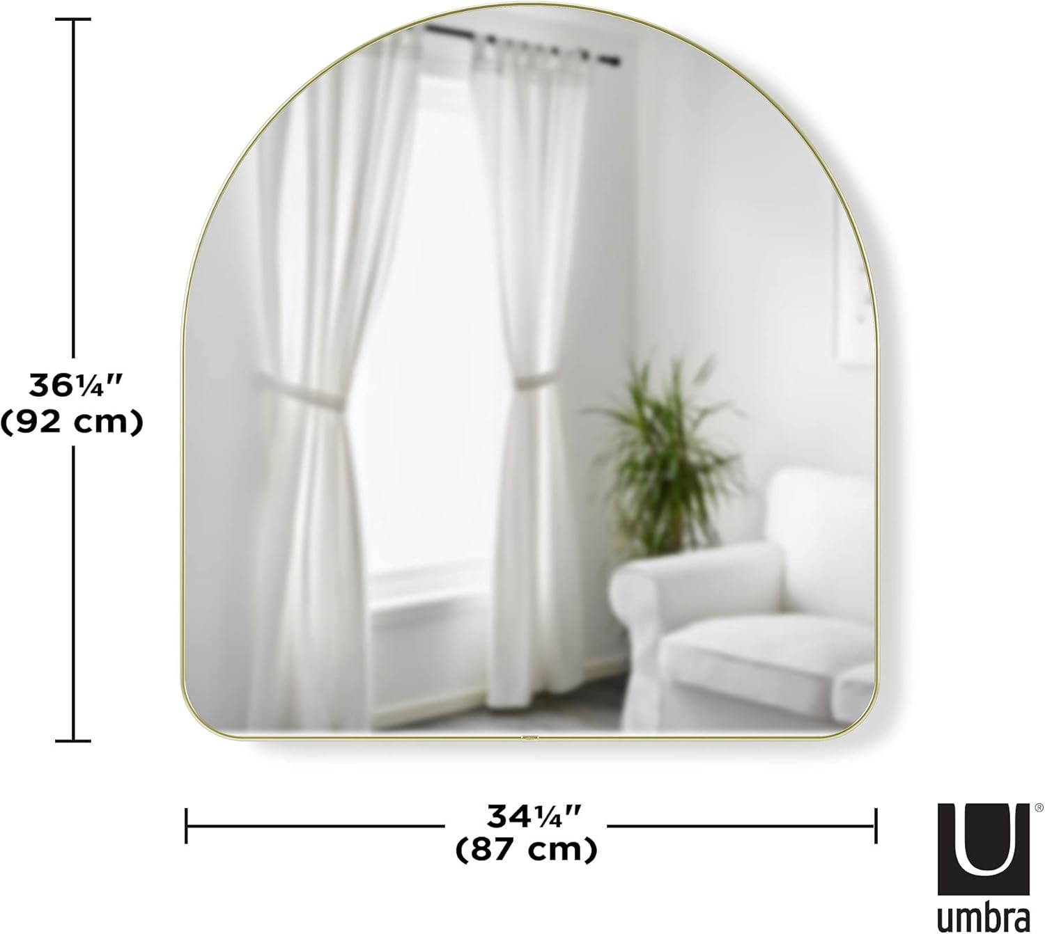 Umbra Hub Arched Wall Mirror for Your entryway, Bedroom or Other Living Spaces, 34