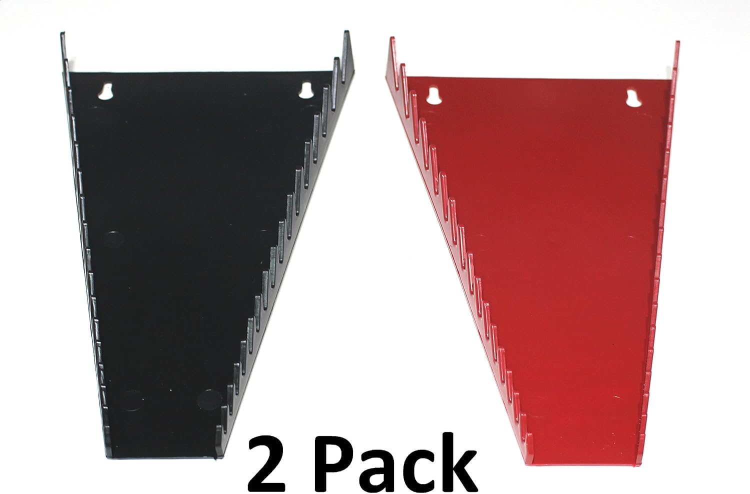 JSP Manufacturing Red & Black 16 Tool Standard Wrench Holder Wrench Organizer 2 Pack | Storage Rack Tray Tool Holder
