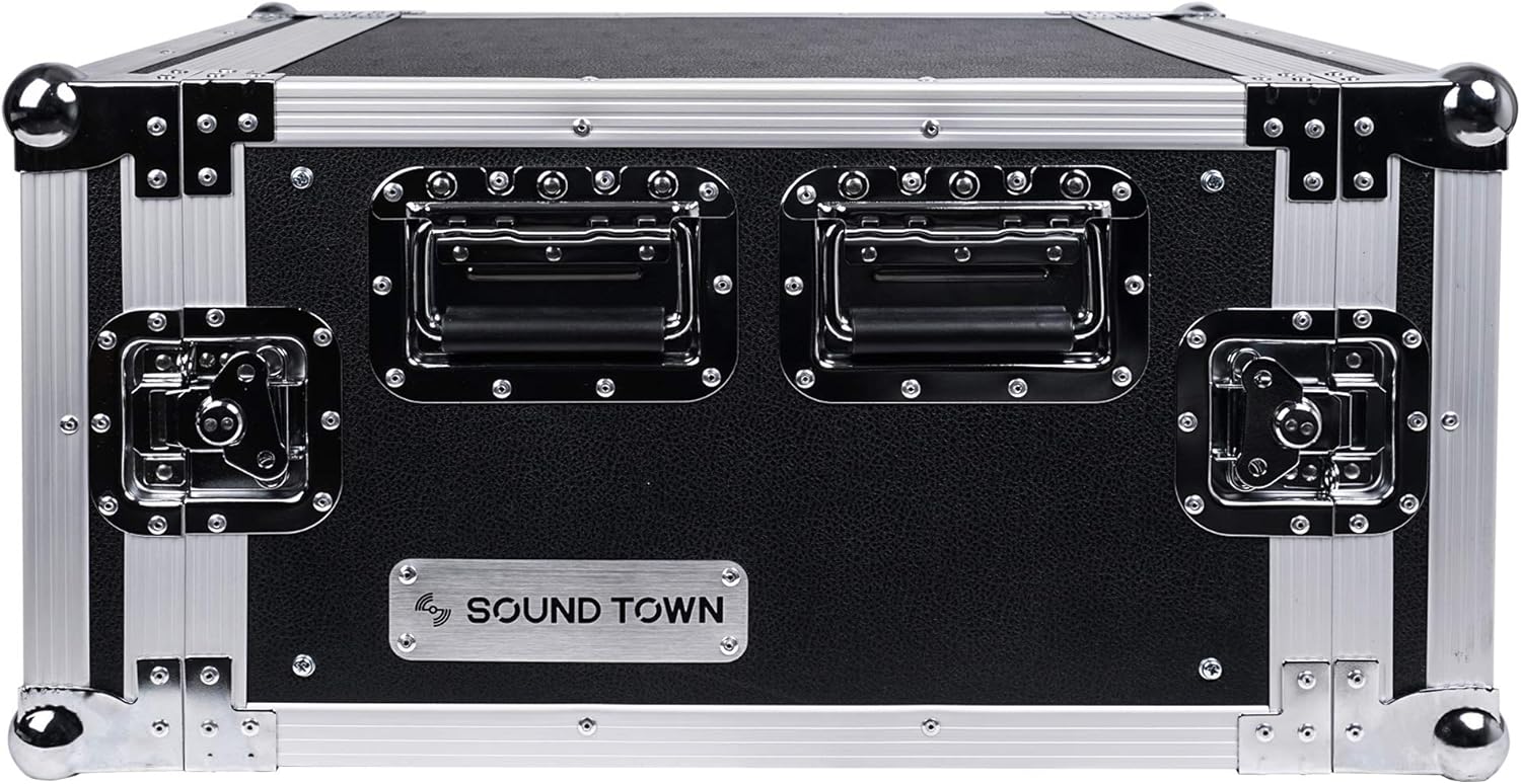 Sound Town 6U PA/DJ Rack/Road Case, 6-Space, with 17” Depth, Plywood, Metal Ball Corners - Pro Tour Grade (STRC-6U)
