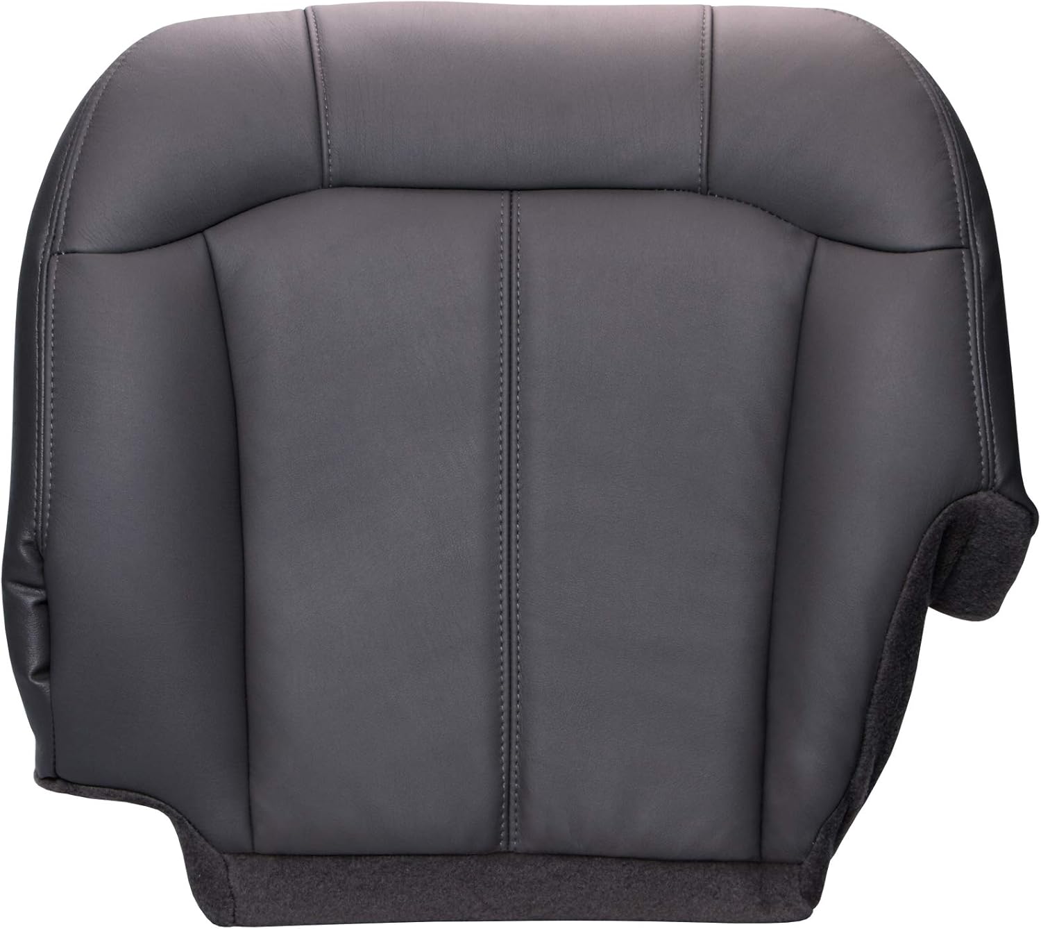 The Seat Shop Driver Side Bottom Replacement Seat Cover - Medium Dark Pewter (Gray) Leather (Compatible with 2000 - 2002 Chevrolet Silverado, GMC Sierra