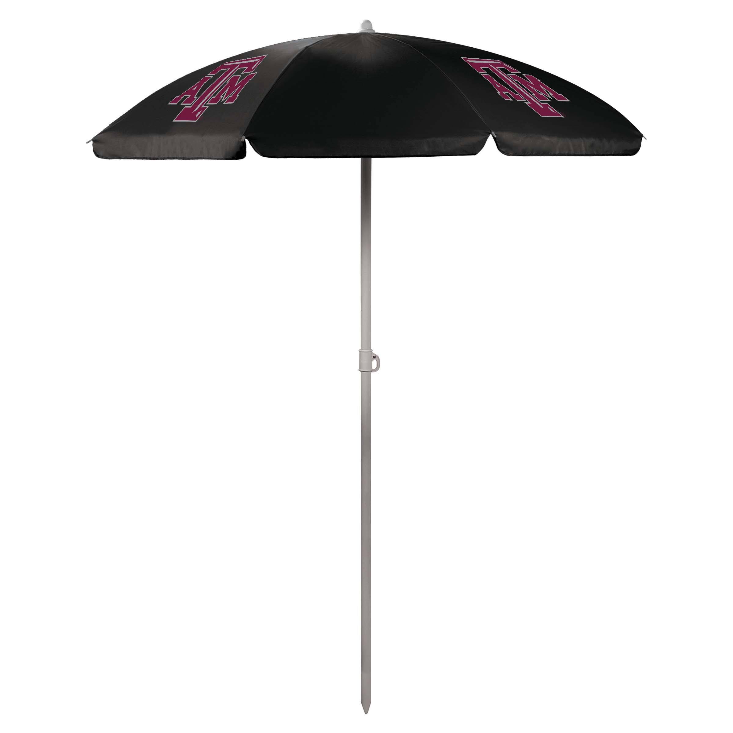 Picnic Time Texas Au0026M Aggies Portable Beach Umbrella, Black