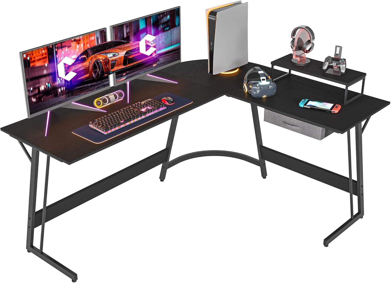 CubiCubi Modern L-Shaped Desk Computer Corner Desk, 59.1