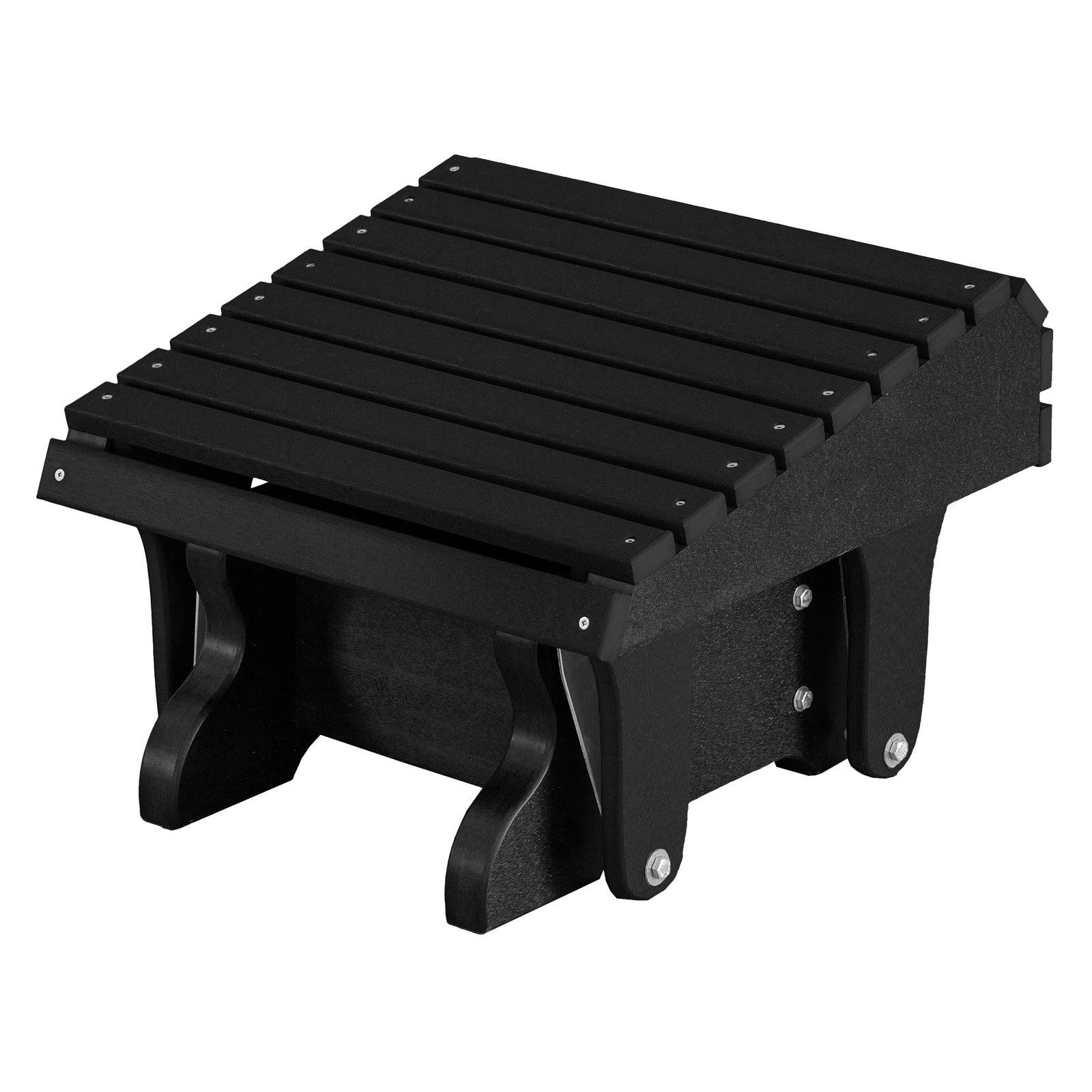 Wildridge Heritage Gliding Adirondack Ottoman, Black