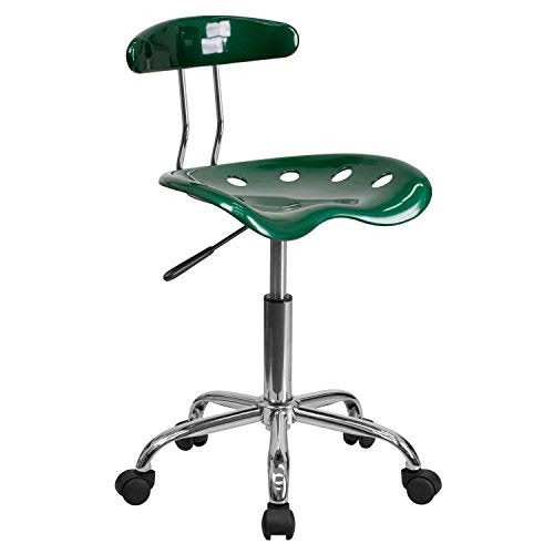 Flash Furniture Vibrant Green and Chrome Swivel Task Office Chair with Tractor Seat