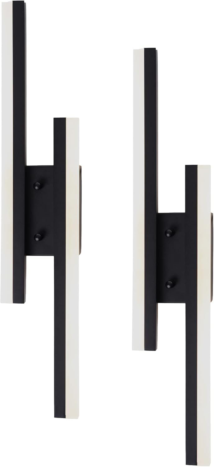 Plug in Wall LED Sconces, Warm White Wall Lights with Plug in Cord, Aluminum Modern Wall Lamp for Bedroom Living Room (2-Pack)