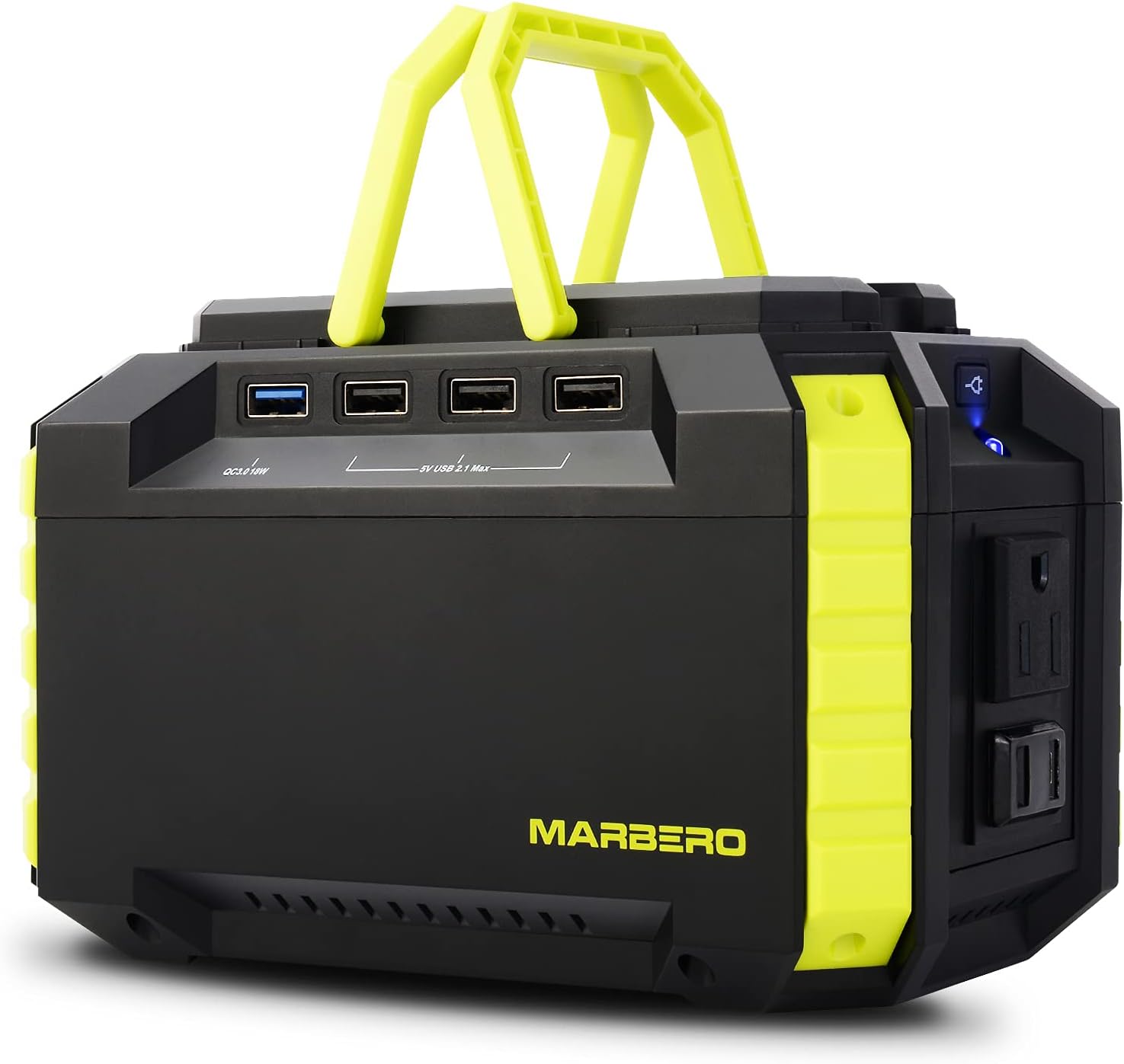 MARBERO Portable Power Station 150Wh Camping Generator Lithium Battery Power Supply with 110V/100W(Peak 150W) AC Outlet, DC Ports, USB QC 3.0 Ports LED Flashlights for CPAP Home Camping Emergency