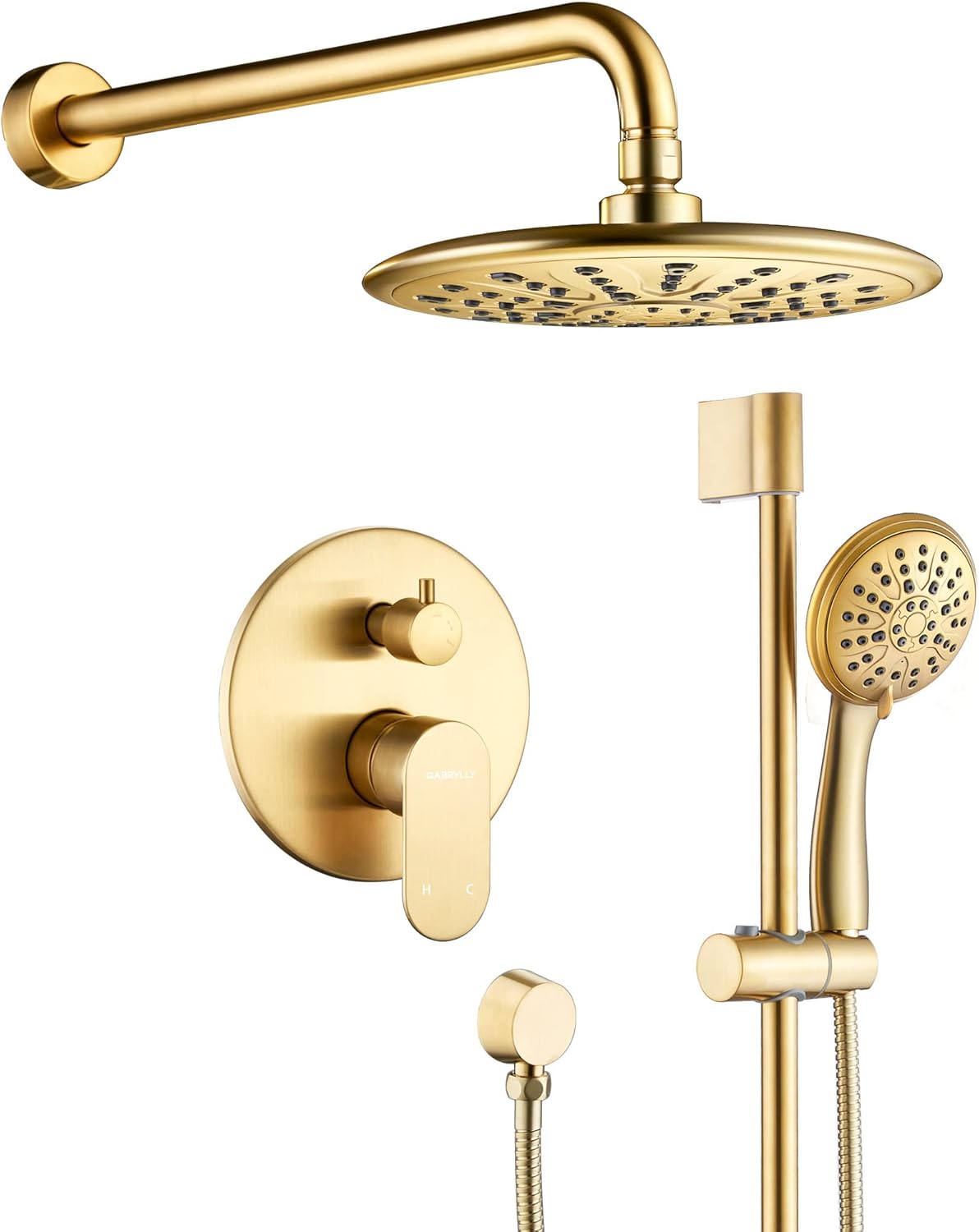 Shower System, Wall Mounted Slide Bar Shower Faucet Set for Bathroom with High Pressure 8