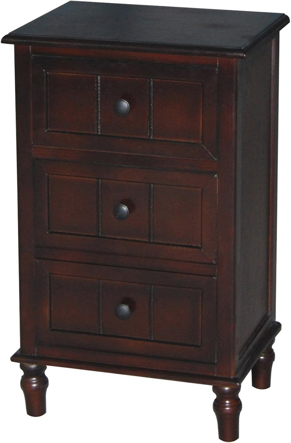 Décor Therapy Three drawer accent table, Walnut