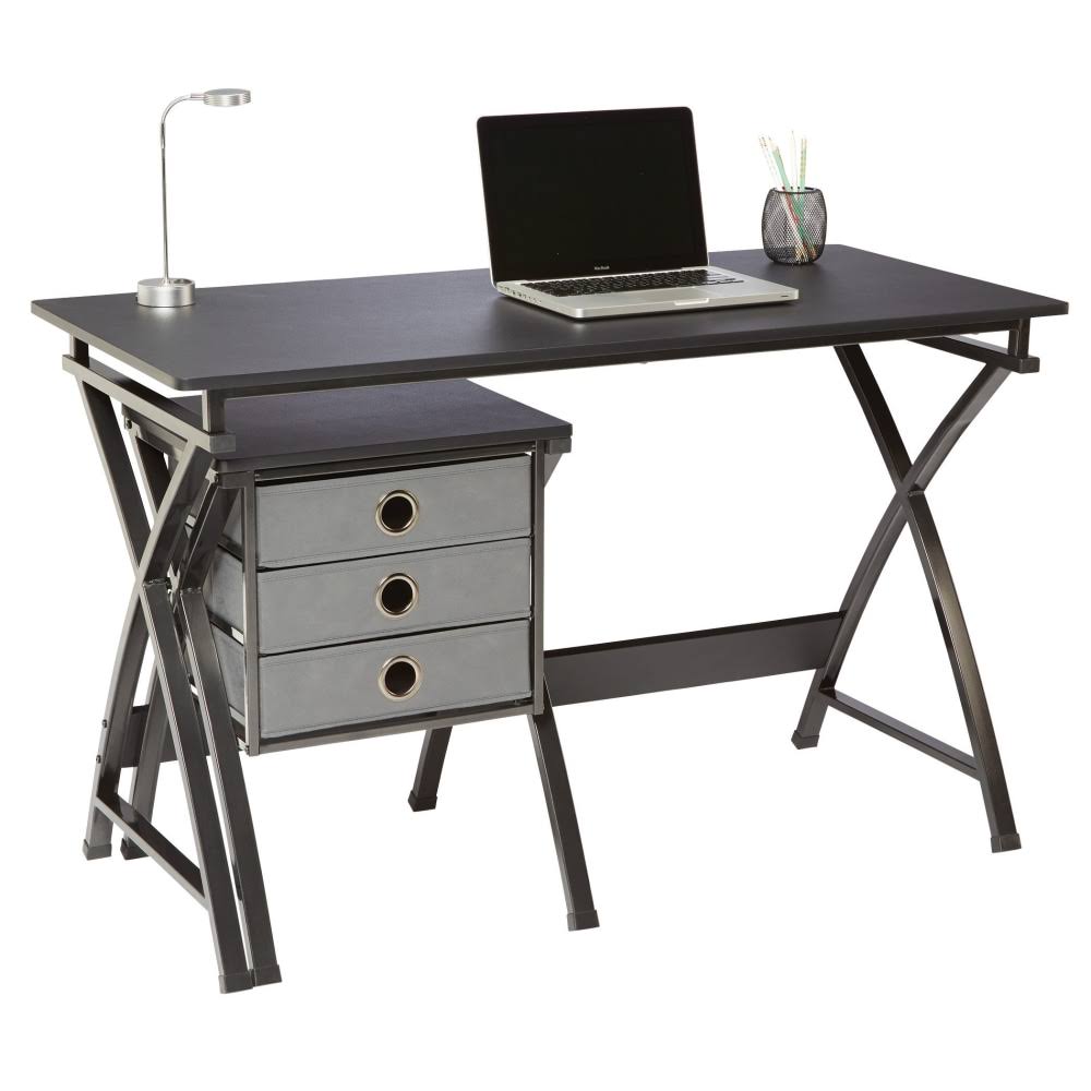 Brenton Studio X-Cross 48x22W Desk and File Set, Black