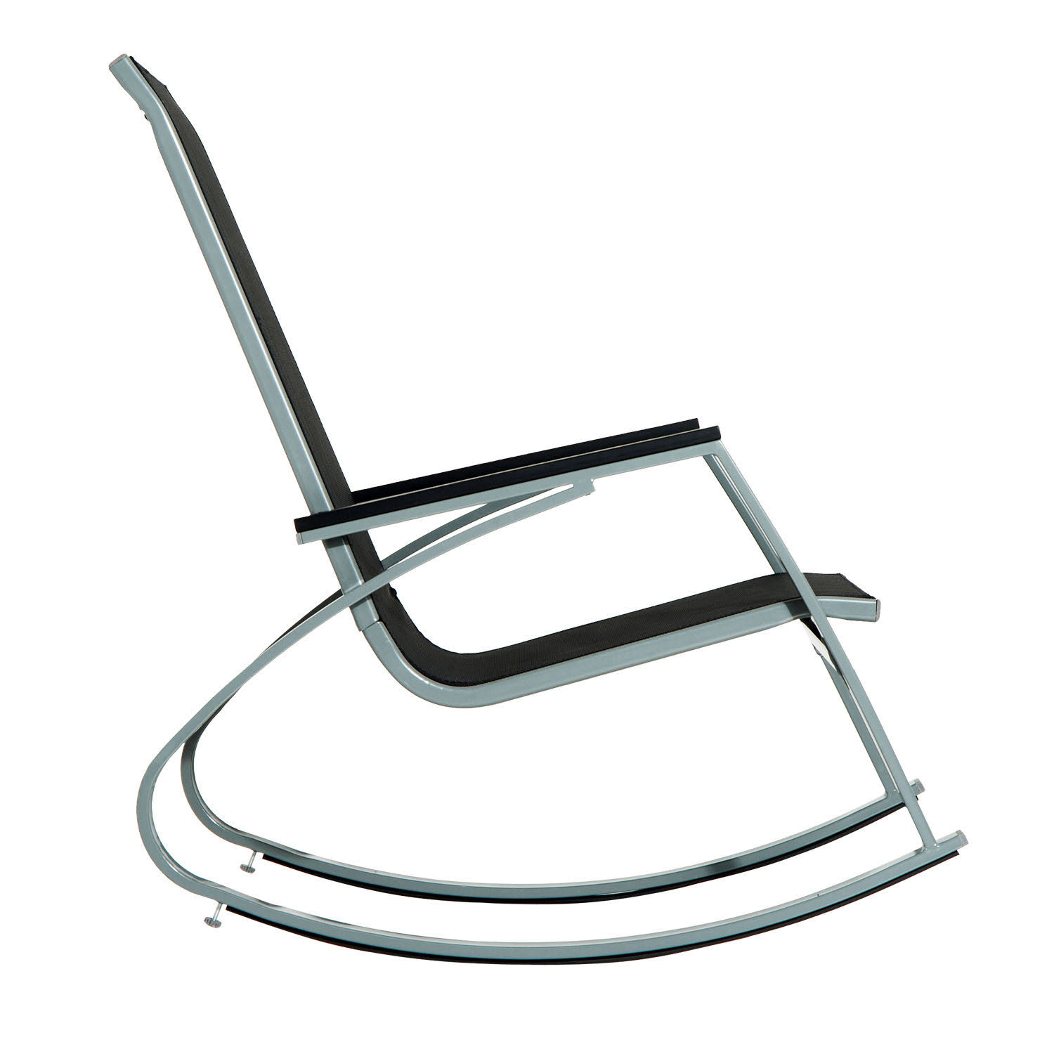 Outsunny Sling Outdoor Modern Rocking Chair, Black