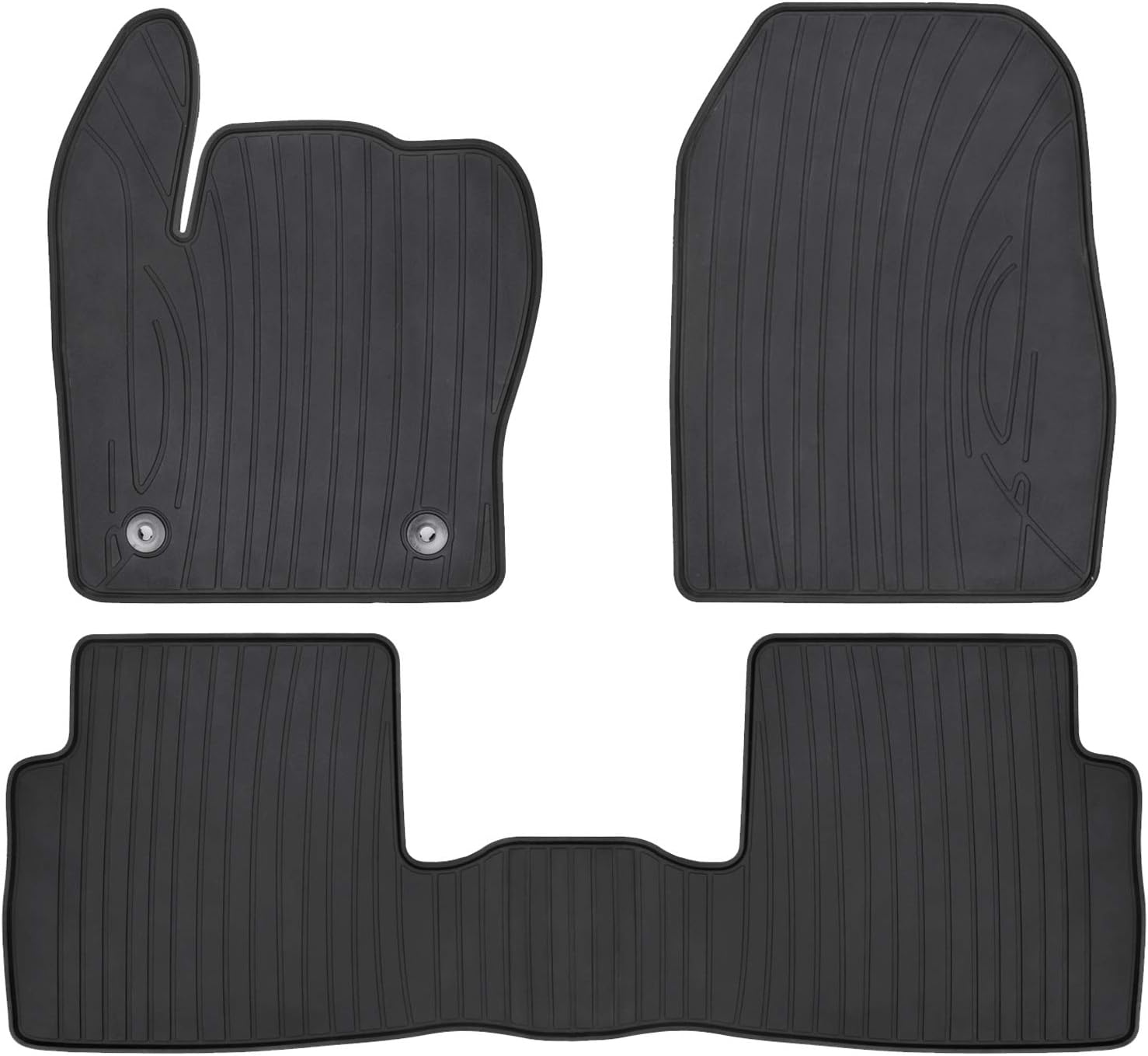 Ucaskin Car Floor Mats Custom Fit for Ford Escape 2013 2014 2015 2016 2017 2018 2019/2013-2019 Ford C-Max Odorless Washable Rubber Foot Carpet Heavy Duty All Weather Protection Car Floor Liner-Black