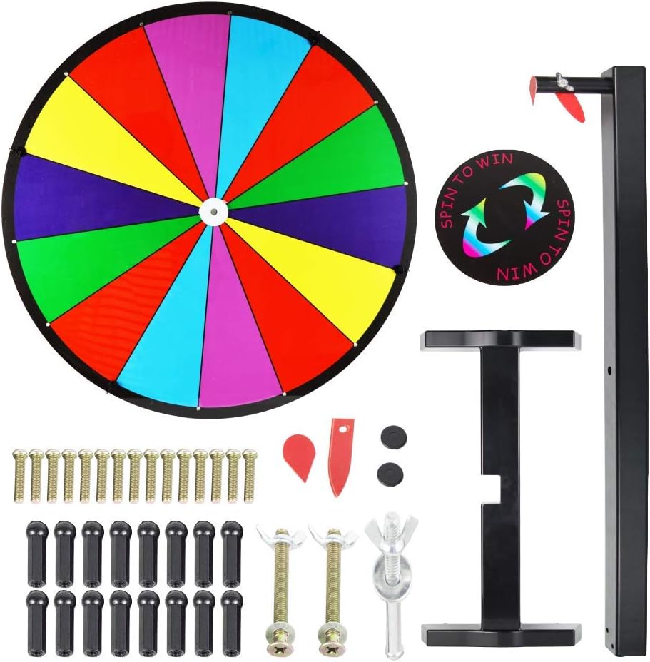 Tabletop Prize Wheel Spinning Win The Fortune Spin Game 14 Slots Color Dry Erase Game Spinner Wheel Easy to Clean Pack of 2