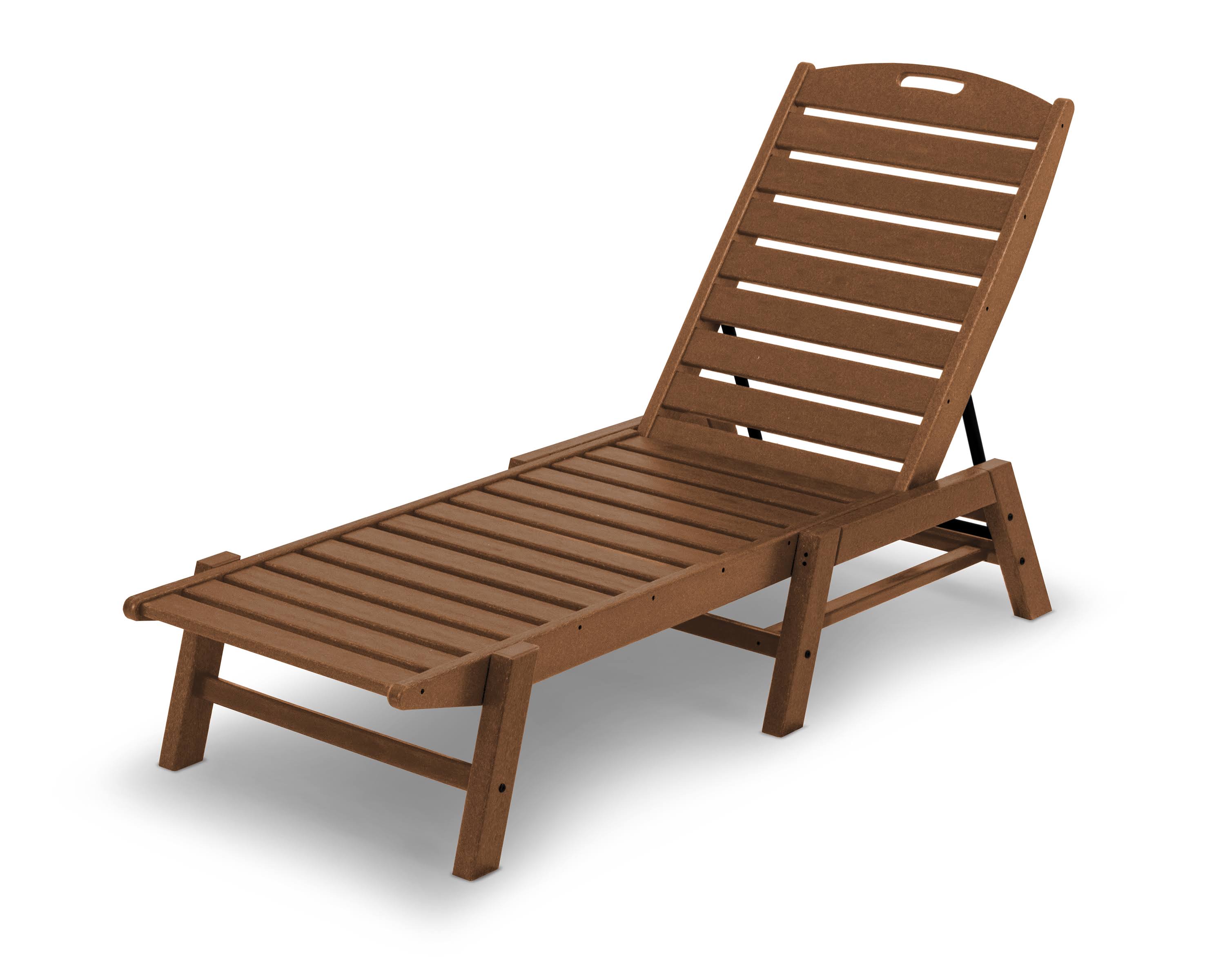 POLYWOOD Nautical Chaise - Stackable - Teak