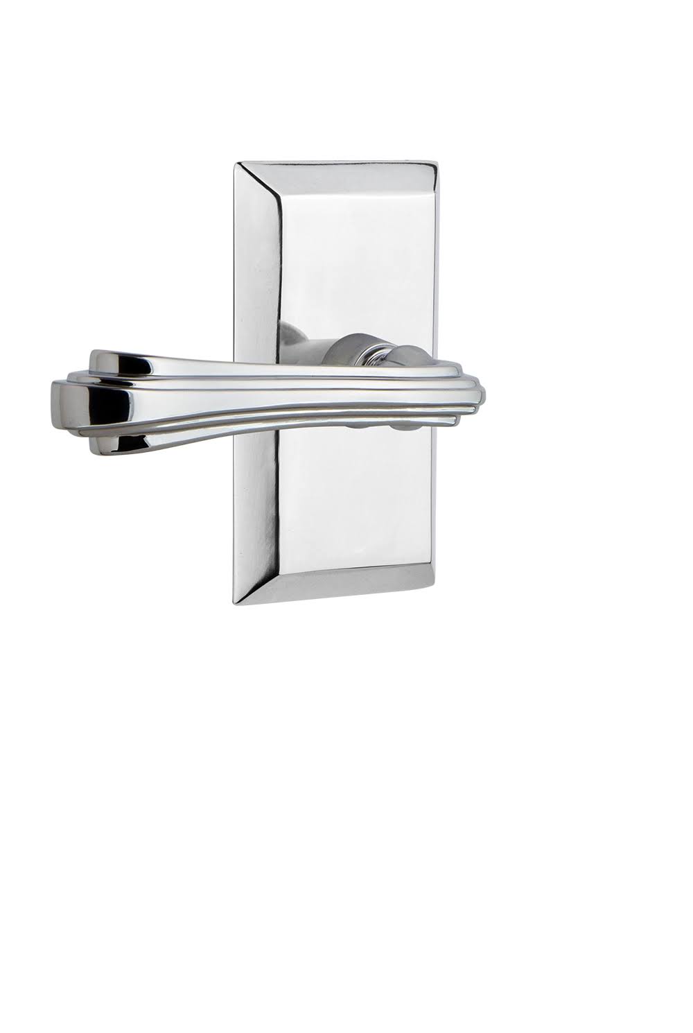 Nostalgic Warehouse Studio Plate Privacy Fleur Lever in Bright Chrome