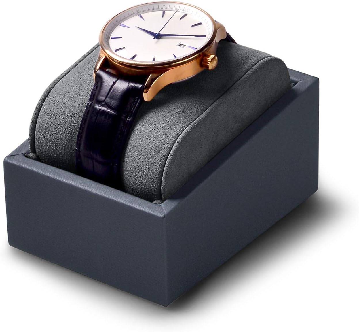 Oirlv Premium Leather Single Watch Display Stand Bracelet Wrist Watch Showcase Jewelry Display Holder (Light Grey)