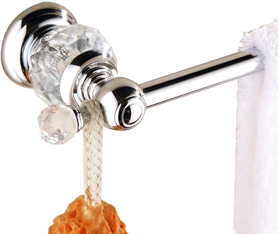 Nokozan Luxury Crystal Series Bathroom Double Towel Bar Wall Mounted, 60CM(23.62 inch) Pack of 2