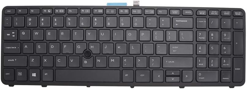 New Keyboard Replacement for HP ZBook 15 G1 G2 17 G1 G2 Series PK130TK1A00 SK7123BL MP-12P23USJ698W PK130TK2A00 733688-001 with Backlit Pointer Pack of 2