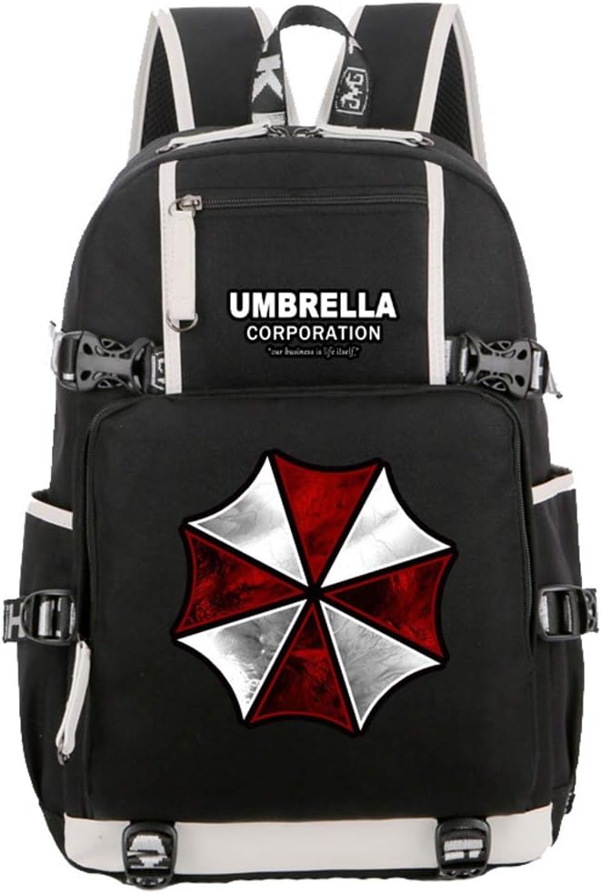 Resident Evil Kids School Laptop Backpack Umbrella Corporation Book bag Daypack 17.7 Inch (blue-1)