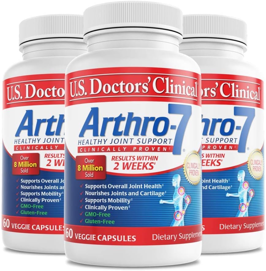 U.S. Doctors’ Clinical Arthro-7 Joint Supplement Original Formula w/ 7 Joint Nourishing Ingredients for Joint Discomfort, Stiffness, Walking, Joint Health - Packaging May Vary [3 Month - 180 Count]