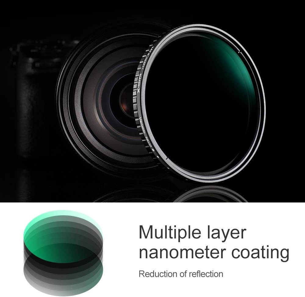K&F Concept 55mm Fader ND Filter Neutral Density Variable Filter ND2 to ND32 for Camera Lens NO X Spot,Nanotec,Ultra-Slim,Weather-Sealed Pack of 2