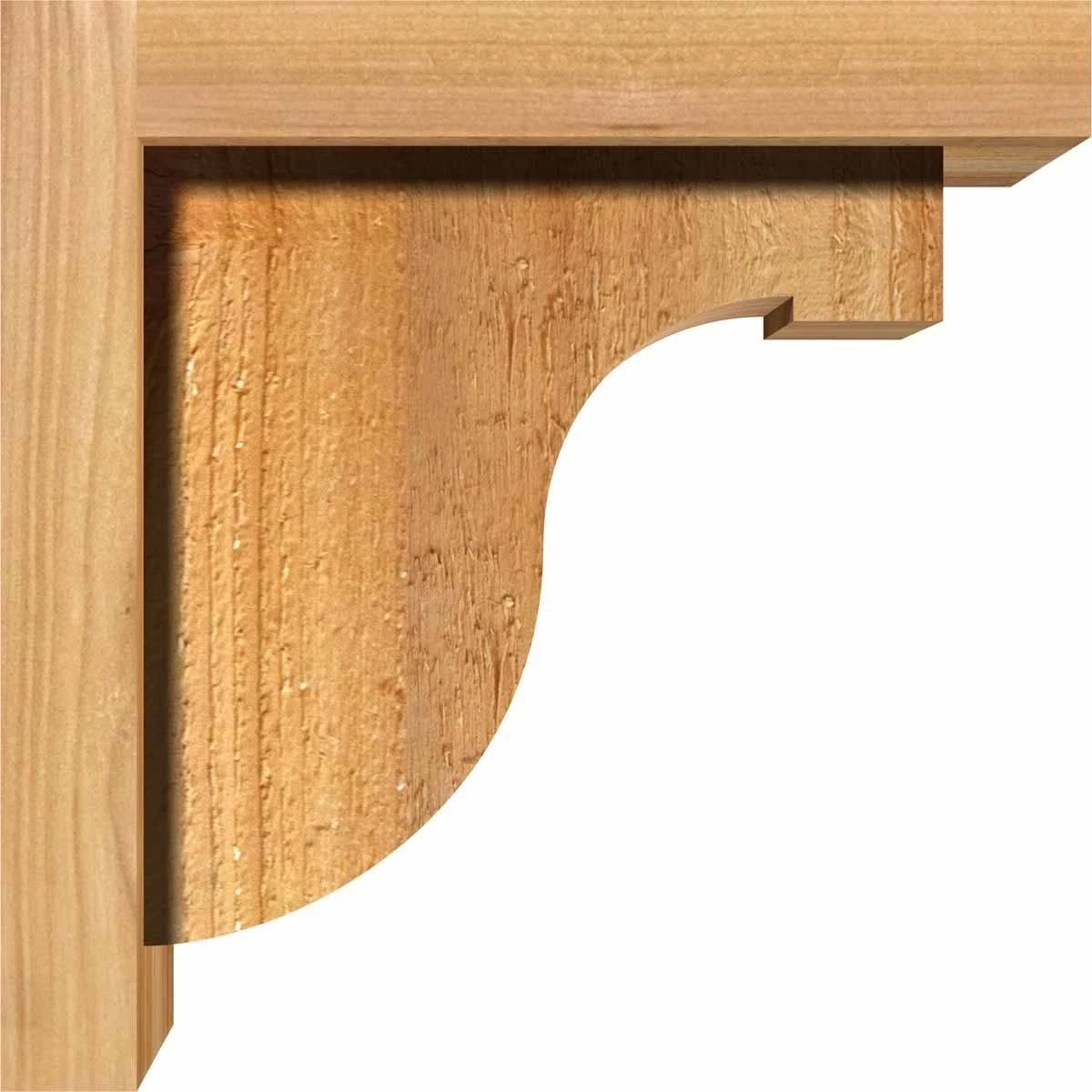 6x22W x 14x22D x 18x22H Del Monte Rough Sawn Corbel w/Backplate, Western Red Cedar