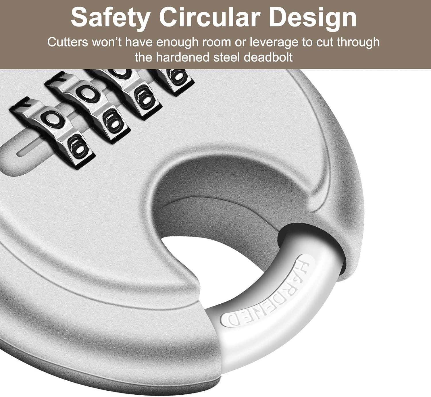 Combination Lock,4 Digit Combination Disc Padlock with Strengthen Stainless Steel Shackle Outdoor Combo Gate Lock for Sheds, Storage Unit, Garage, Fence,Trailer Tongue. (1, Silver)