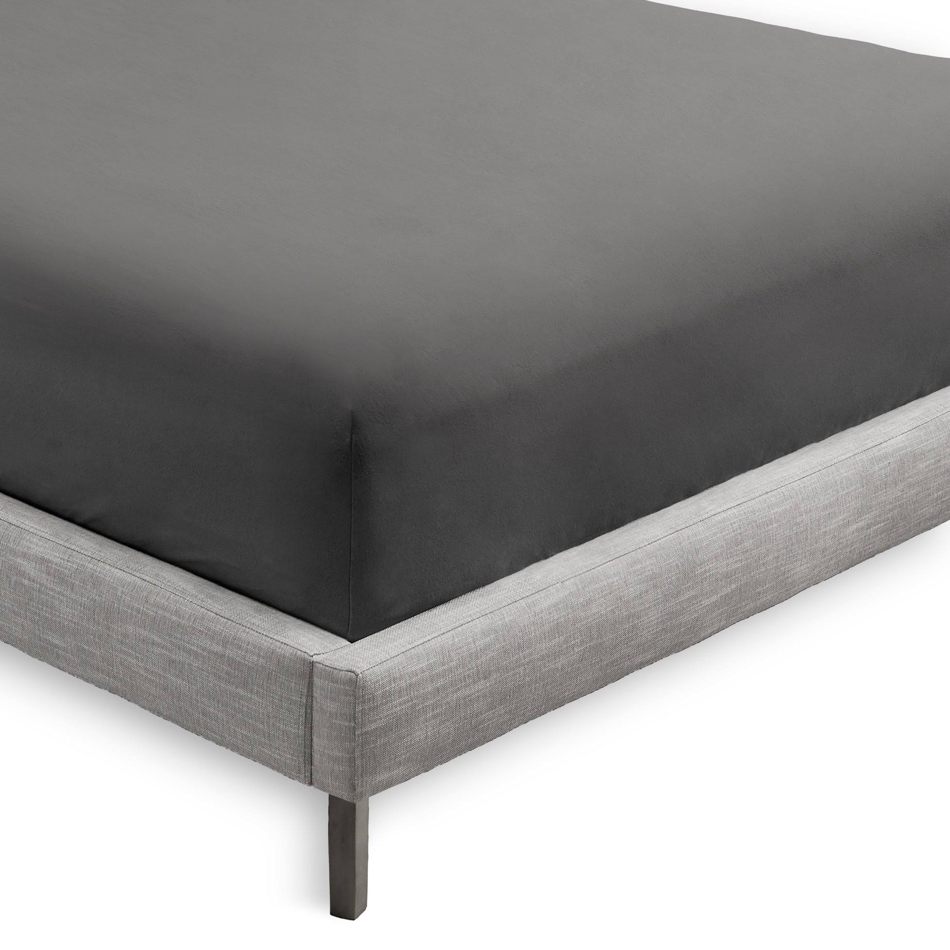 Bare Home 2-Pack Microfiber Fitted Bottom Sheets Deep Pocket - Split King - Grey