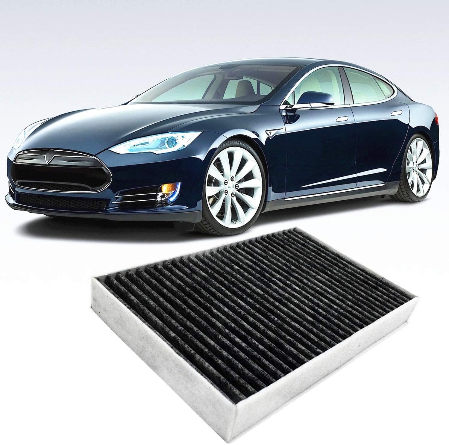 EVTIME for Tesla Model S Cabin Air Filter with Activated Carbon Fit 2012-2015 Model S 1035125-00-A.