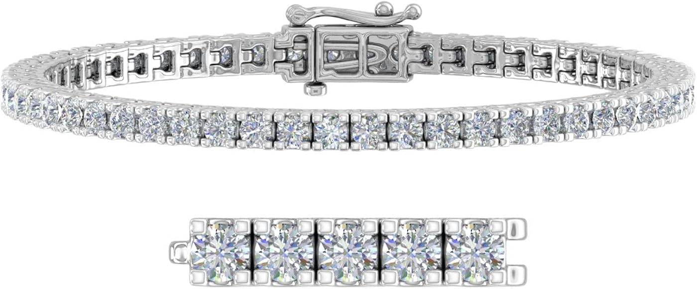 4 Carat Diamond Tennis Bracelet in 10K Gold (7 Inch) - IGI Certified