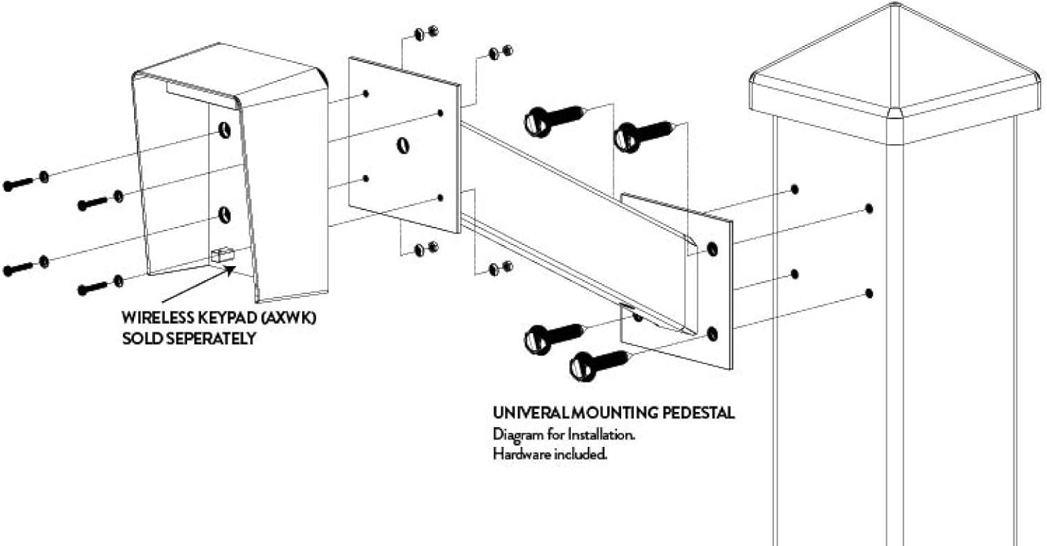 Ghost Controls AXGN Universal Pedestal Mount or Gooseneck for Keypads on Automatic Gate Opener Systems Pack of 2