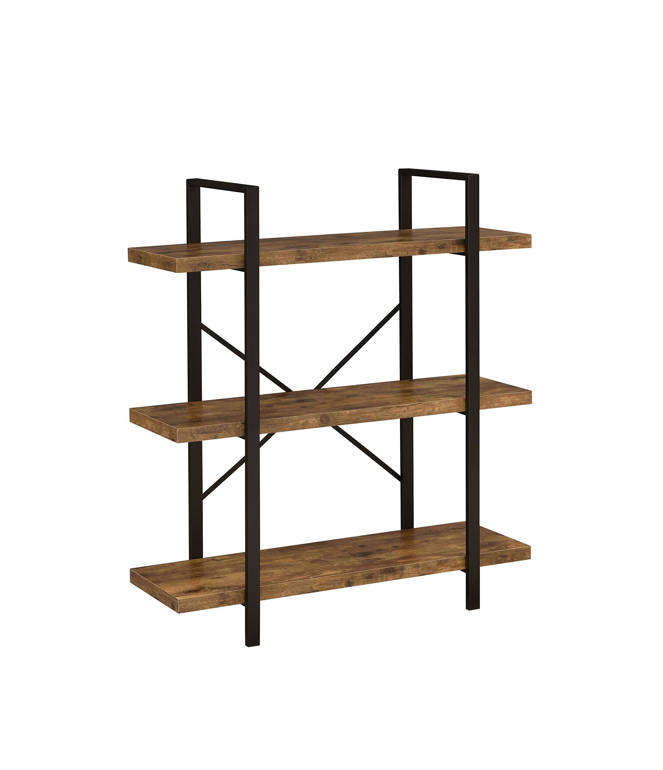 Coaster Antique Nutmeg and Black 3-Shelf Bookcase-805805