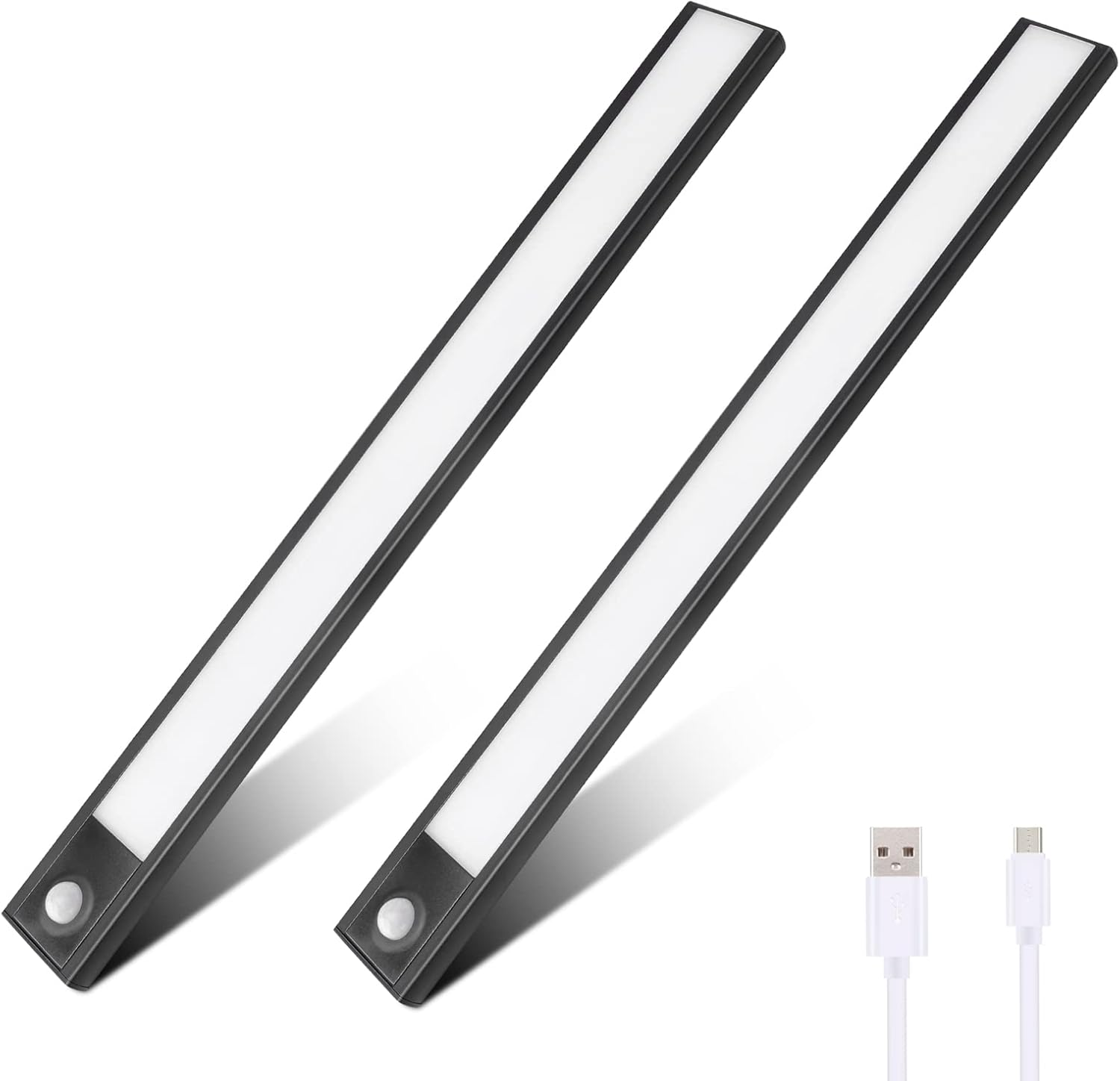 Tipace 73 LED Motion Sensor Cabinet Light,3 Color Temperatures Dimmable Under Closet Lighting,1500mAh Battery Powered USB Rechargeable Under Counter Light with Magnetic for Wardrobe Stairs Hallway Pack of 2