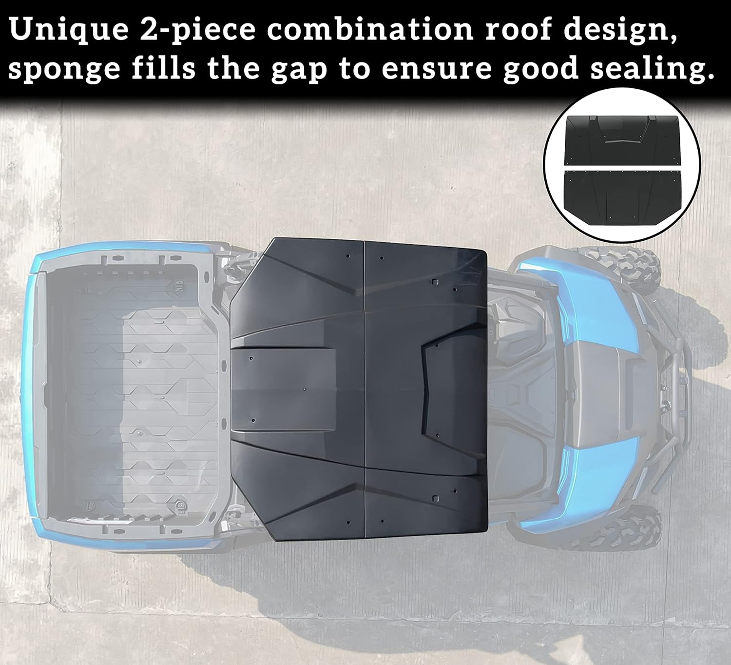 Sport Roof for Can-Am Trail Sport Commander, SAUTVS Poly Roof 2-piece Combination Hard Roof Top Sun Visor for Can Am Trail Sport 2018-2022 / Commander 2021 2022 Accessories(Replace #715006218)