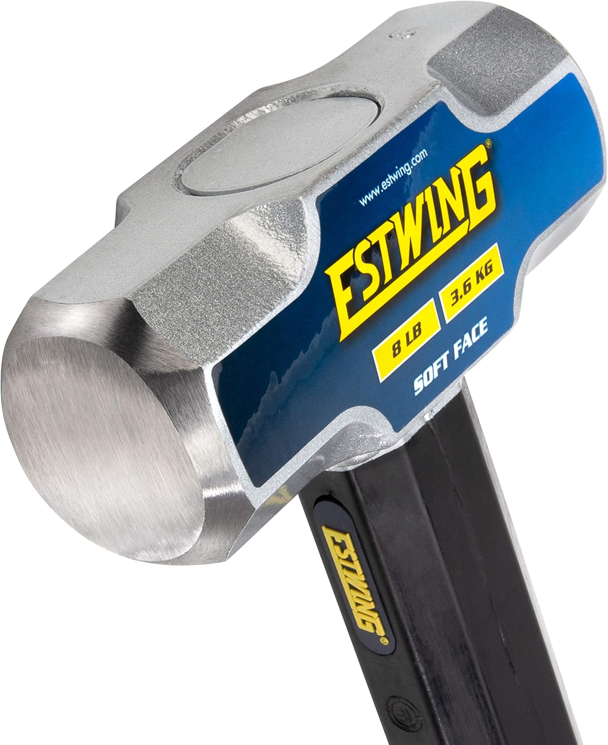 Estwing 8-Pound Soft Face Sledge Hammer for Automotive, Industrial, and Construction Use, 30-35 HRC, Locked Head, 36-Inch Long Indestructible Handle with Vulcanized Rubber Overlay