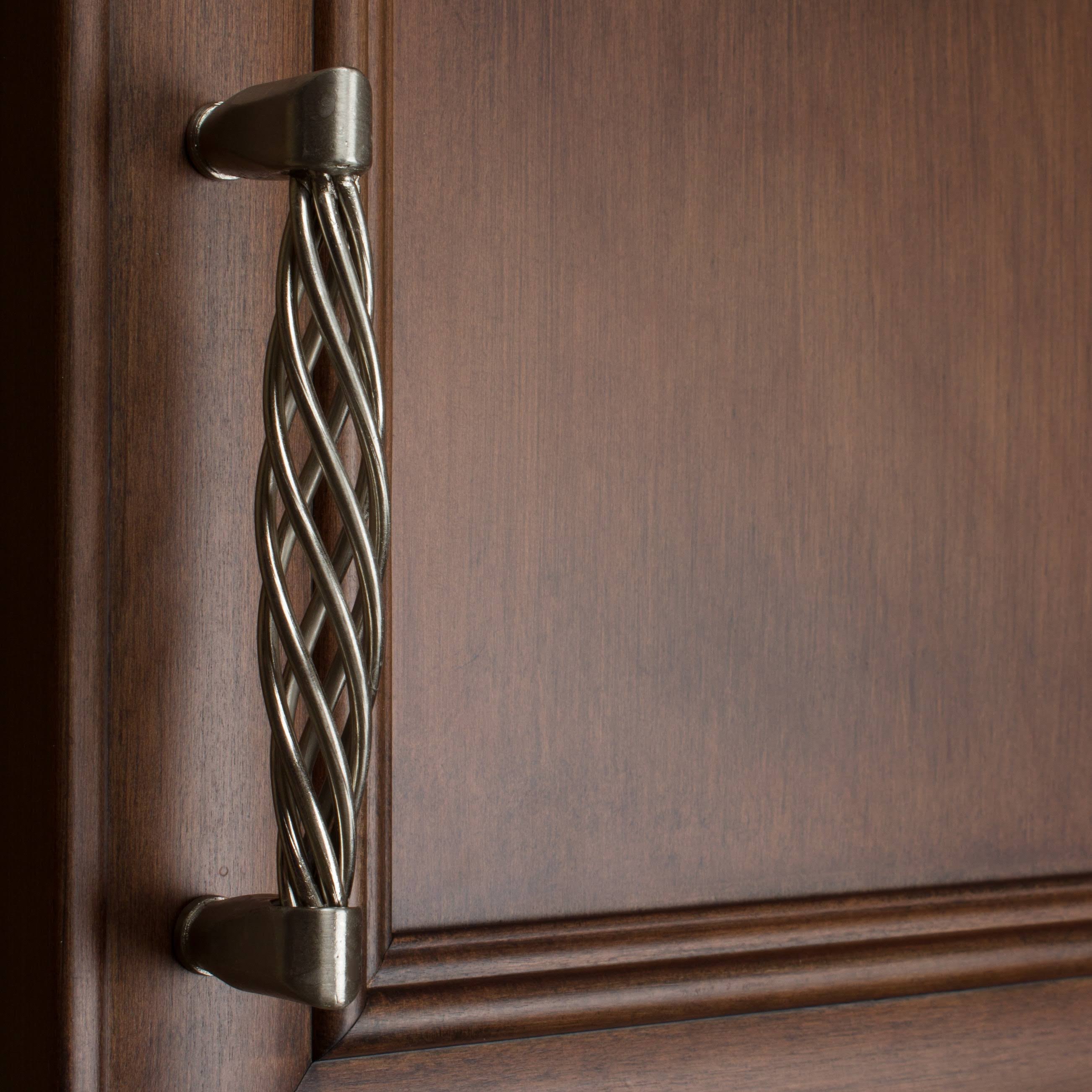 GlideRite Hardware 5-Inch Screw Spacing Satin Nickel Birdcage Twisted Steel Cabinet Pull (Pack of 10 or 25)