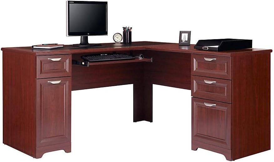 Realspace Magellan 59inw L-Shape Corner Desk, Classic Cherry